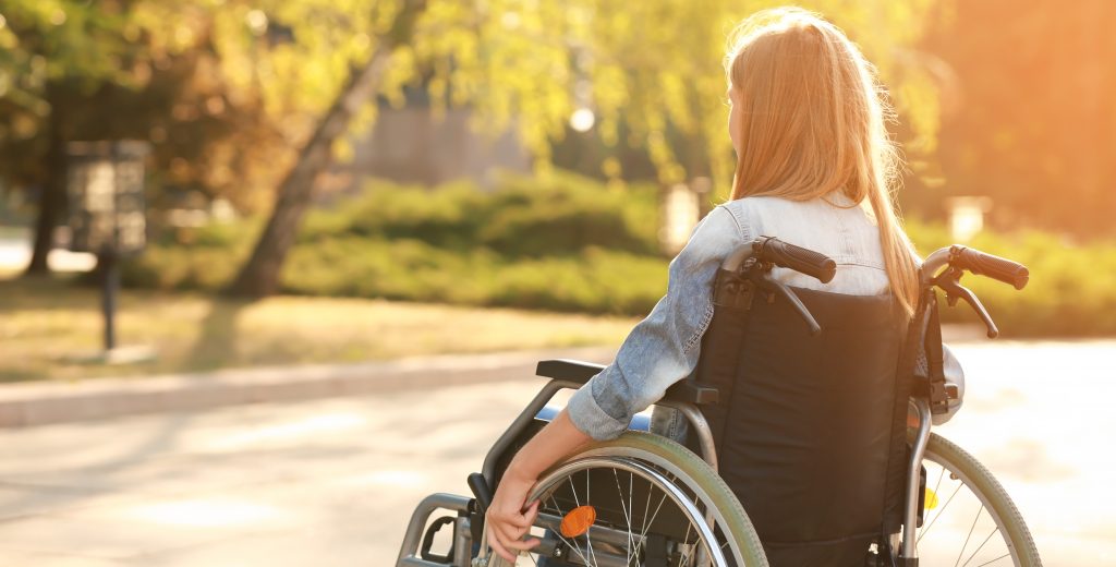 eenage Girl In Wheelchair Outdoor